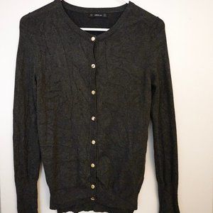 ZARA KNIT CARDIGAN IN S IN DARK GRAY